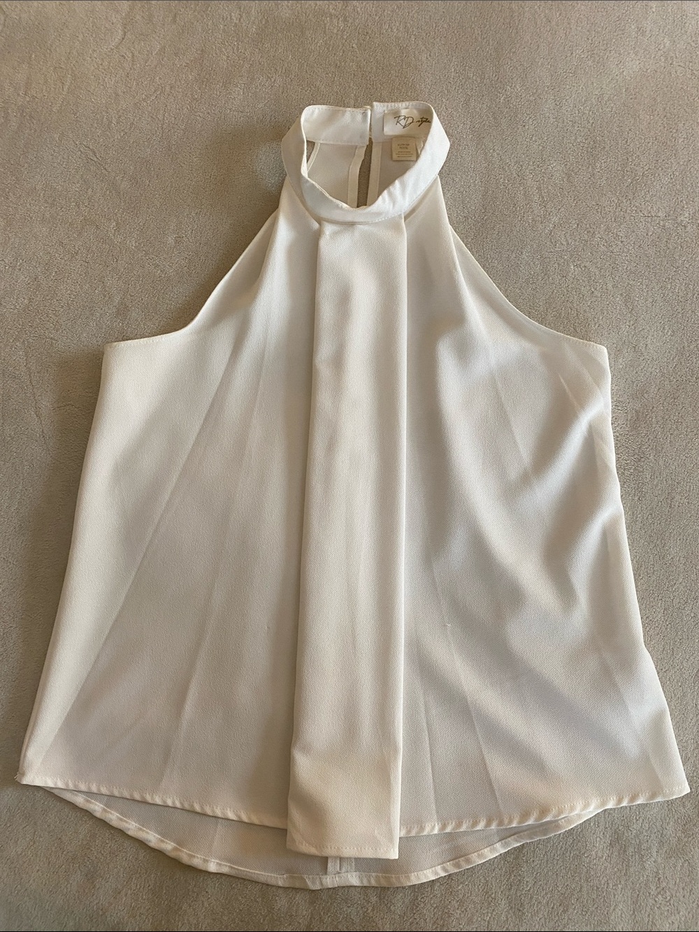Cream Halter Neck Sleeveless Top